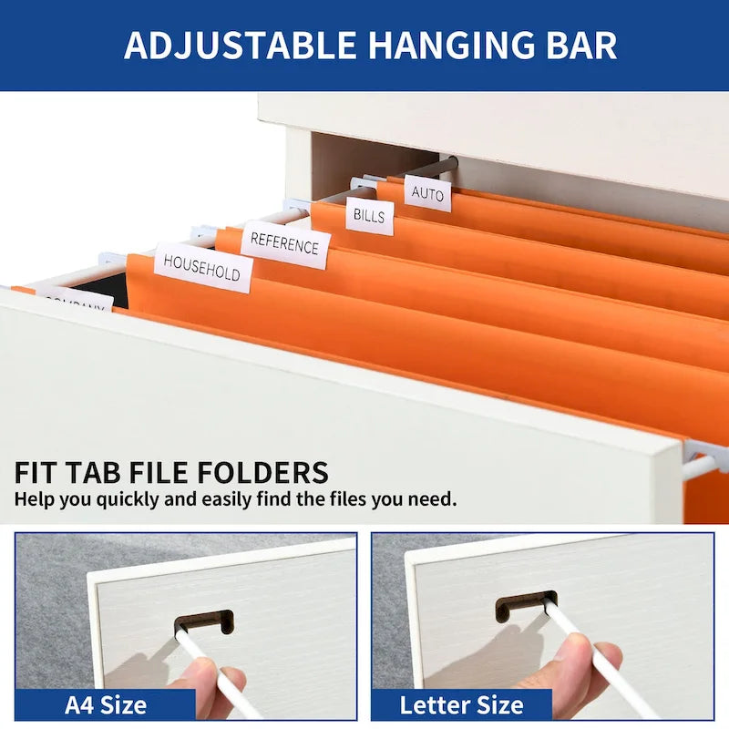 15" Deep Vertical 4-Drawer File Cabinet with Lock - Letter/A4 Size
