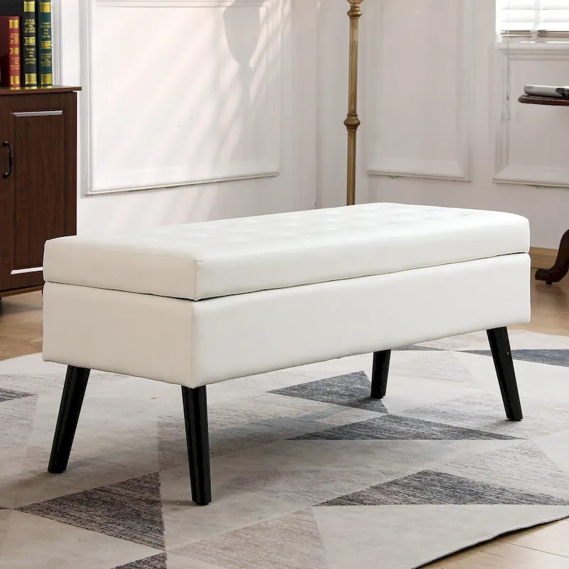 Storage Ottoman Bench with Flip-Top Lid
