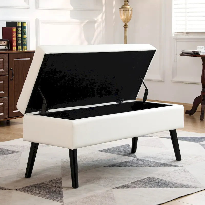 Storage Ottoman Bench with Flip-Top Lid