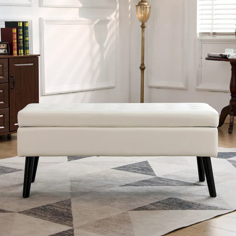 Storage Ottoman Bench with Flip-Top Lid