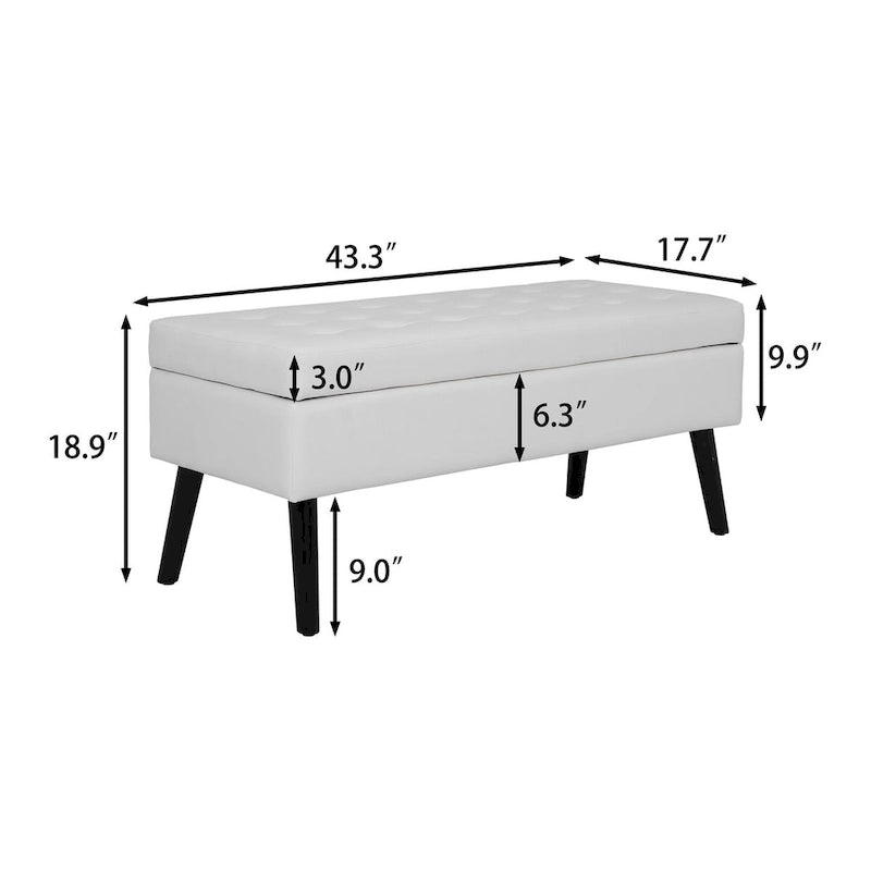 Storage Ottoman Bench with Flip-Top Lid